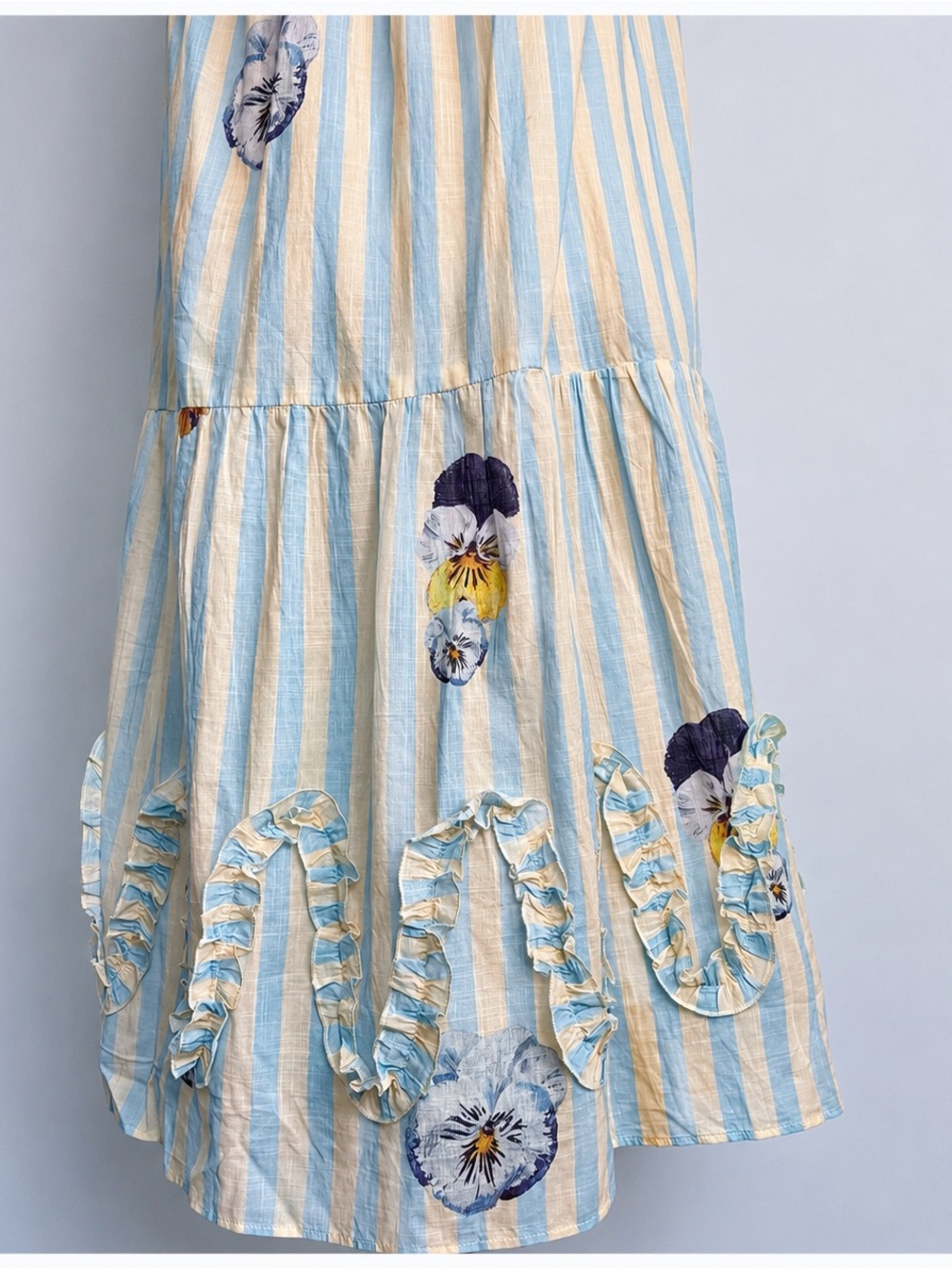 NWT Anthro Nay Bellamy x LyreBird  Artist Pansies Vintage Midi Night Sleep Dress - Picture 14 of 15